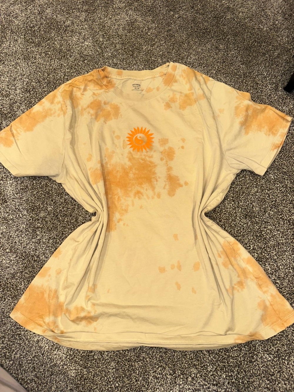 Cotton On Orange Tee with  Tie-Dye Sun Graphic